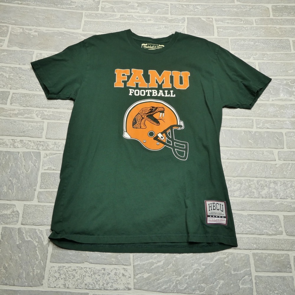 Mitchell & Ness Shirt Size XL FAMU Football Green‎ Short Sleeve Florida Rattlers